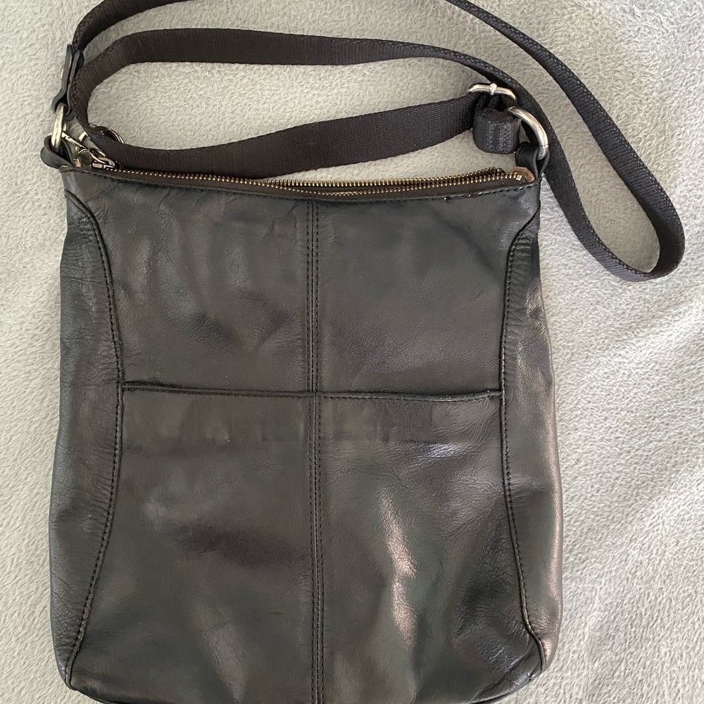 The Sak Black Leather Crossbody Bag